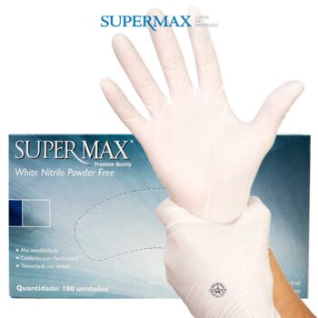 Luva WHITE Nitrilica Supermax